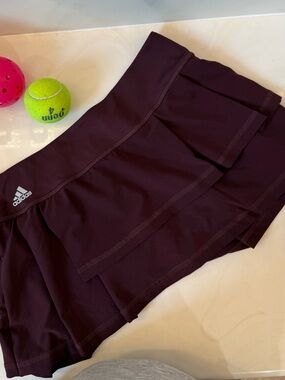 adidas Women's Dark Purple Layered Tennis Skort, size M